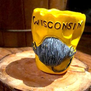 3/$15 Hilarious vintage mouse and cheese Wisconsin gag shot glass